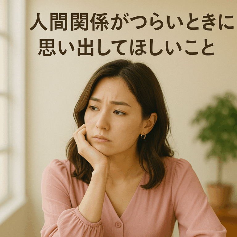 投稿についてもっと詳しく 「人間関係がつらいときに思い出してほしいこと」