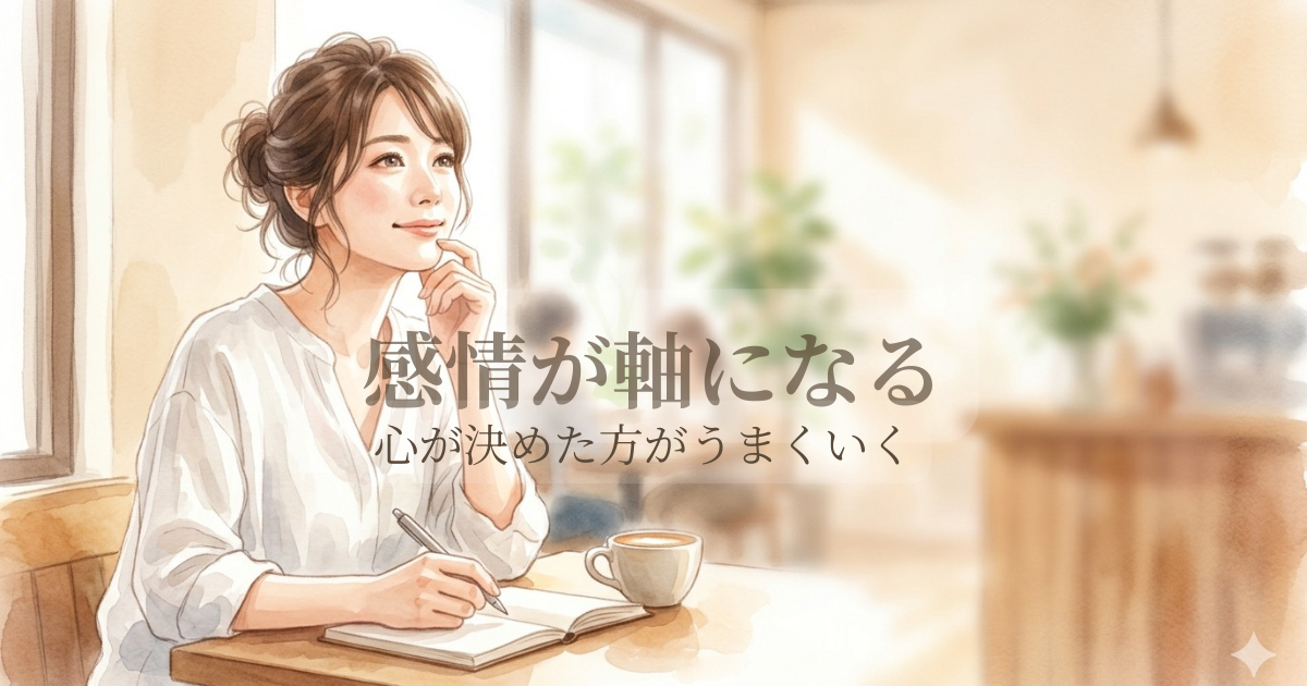 投稿についてもっと詳しく 自分の軸の見つけ方｜「どう感じたいか」を先に決めたら、すべてがつながった